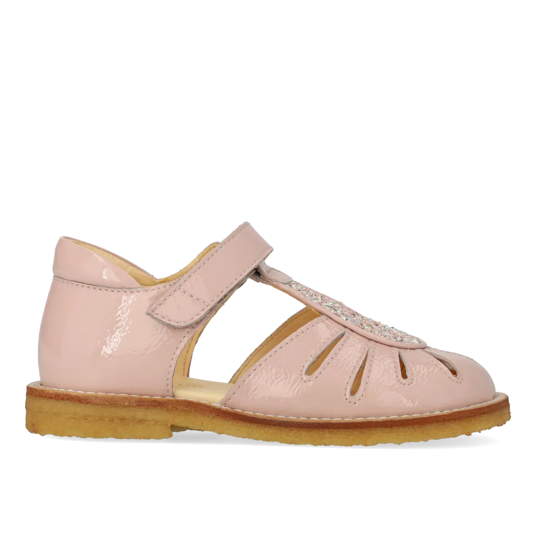 Sandal with drop detail in sparkling glitter