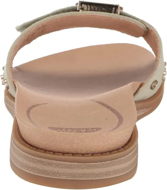 Scholl's Detailed Slip Slide Special deal Trusted Pistachio Originalist Dr. Flat On Open Toe Sandals