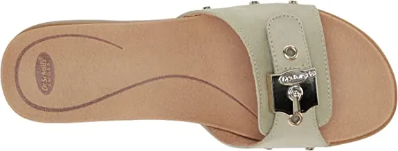 Scholl's Detailed Slip Slide Special deal Trusted Pistachio Originalist Dr. Flat On Open Toe Sandals