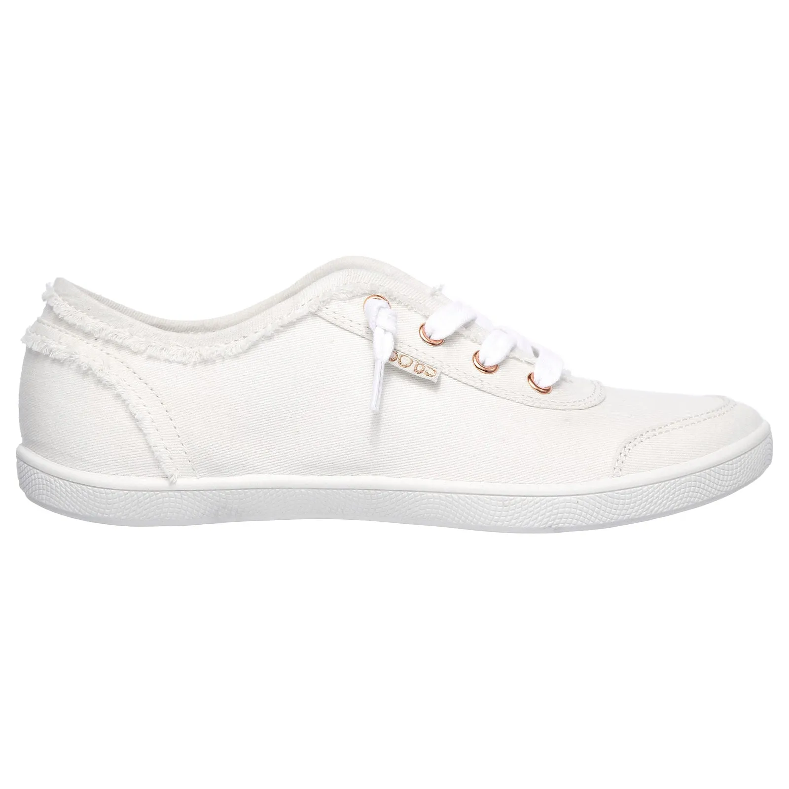 Skechers Womens Bobs B Cute White Canvas Vegan Slip On Pumps Shoes