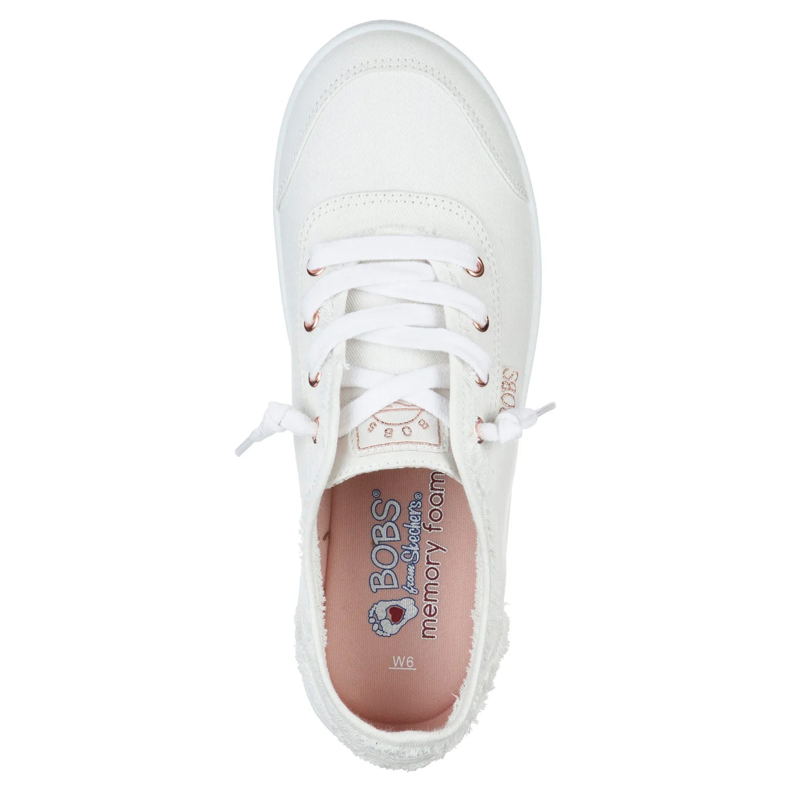 Skechers Womens Bobs B Cute White Canvas Vegan Slip On Pumps Shoes