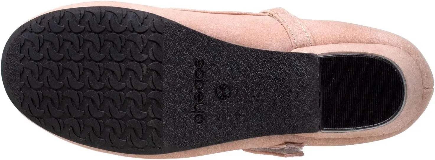 SOBEYO Girls' Dress Shoes Mary Jane Low Heel Flowers Cut Out Accents Leather Lining Insole Comfortable Memory Foam Cushion Wedding Party Princess Pump School Shoe