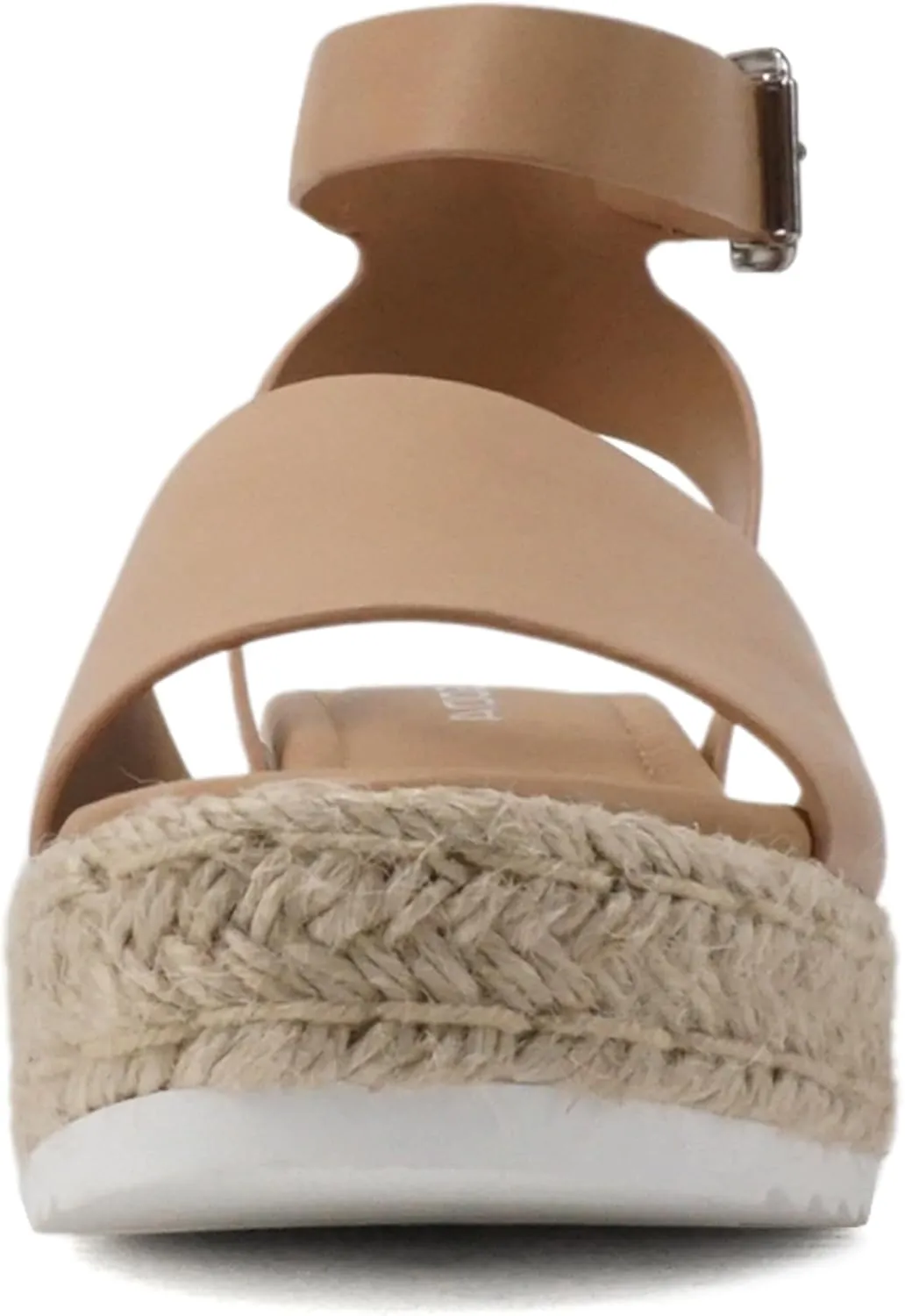 Soda Topic Open Toe Buckle Ankle Strap Espadrilles Flatform Wedge Casual Sandal