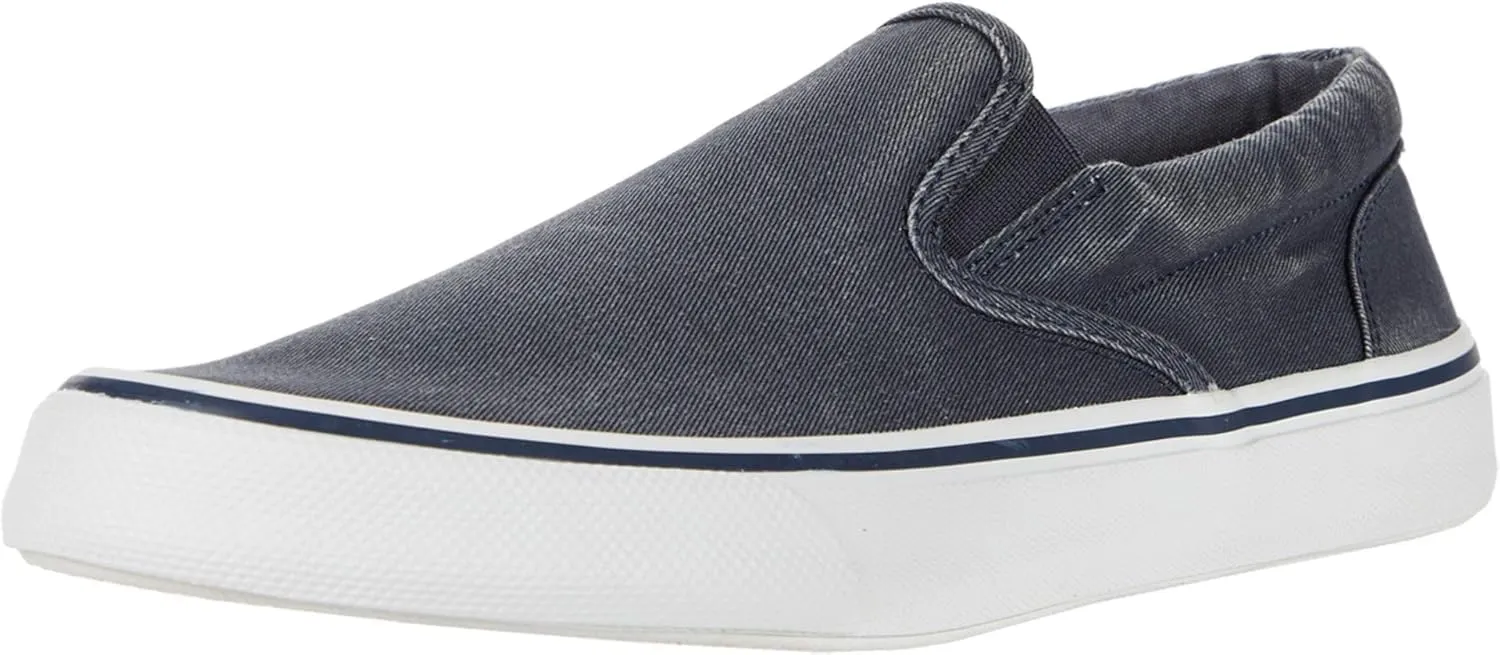 Sperry Mens Shoes Men's Striper II Slip On Sneaker, SW Navy, 14 Wide