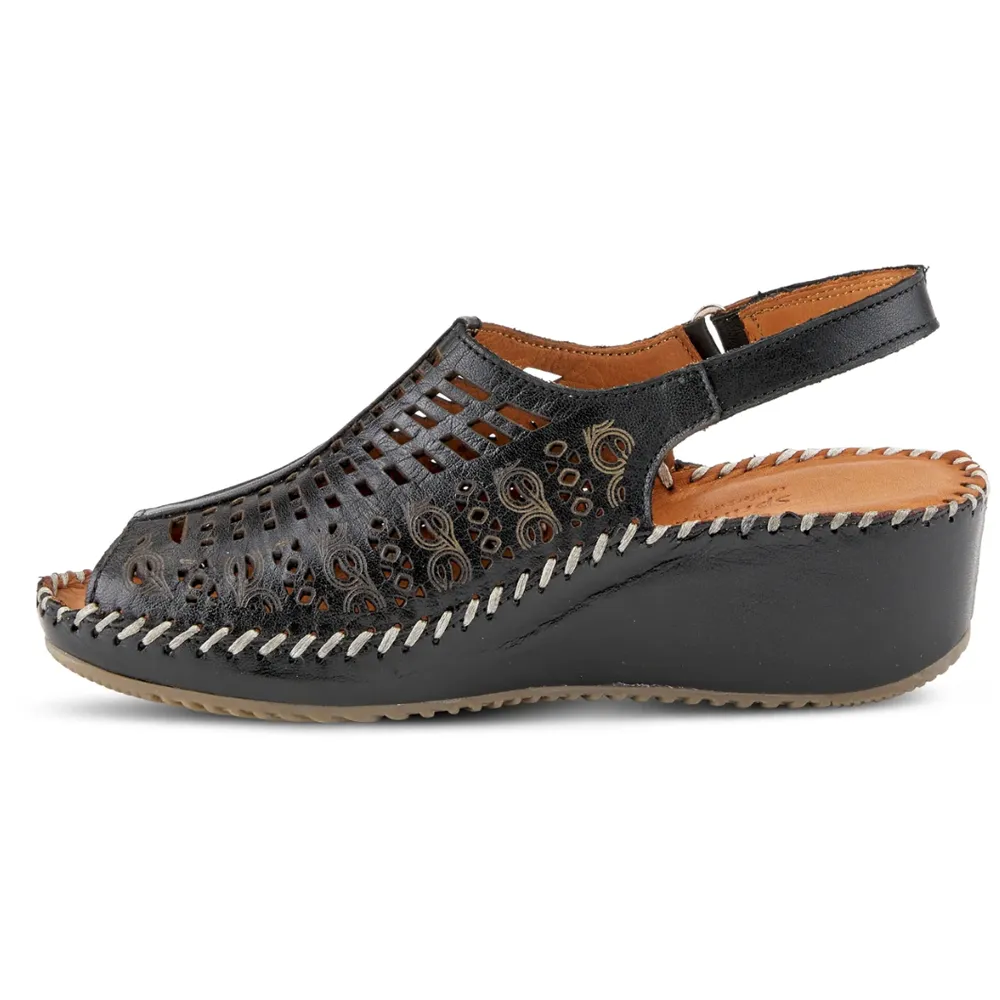 Spring Step Bohemianish Sandal Black Leather (Women's)