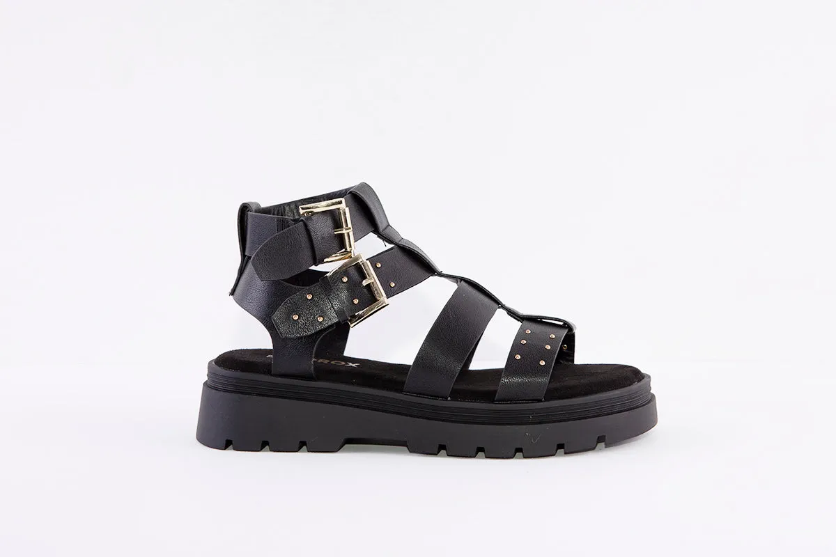 SPROX - 556930 GLADIATOR STRAP WEDGE FASHION SANDAL - BLACK