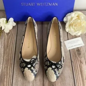 Stuart Weitzman Snake Skin Leather Flats 7.5M