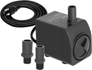 Submersible Pump 300GPH Ultra Quiet with Dry Burning Protection 6ft High Lift for Fountains, Hydroponics, Ponds, Aquariums & More…