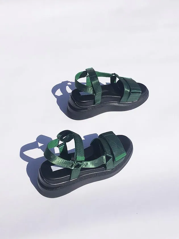 Suzanne Rae Velcro Sandal - Green