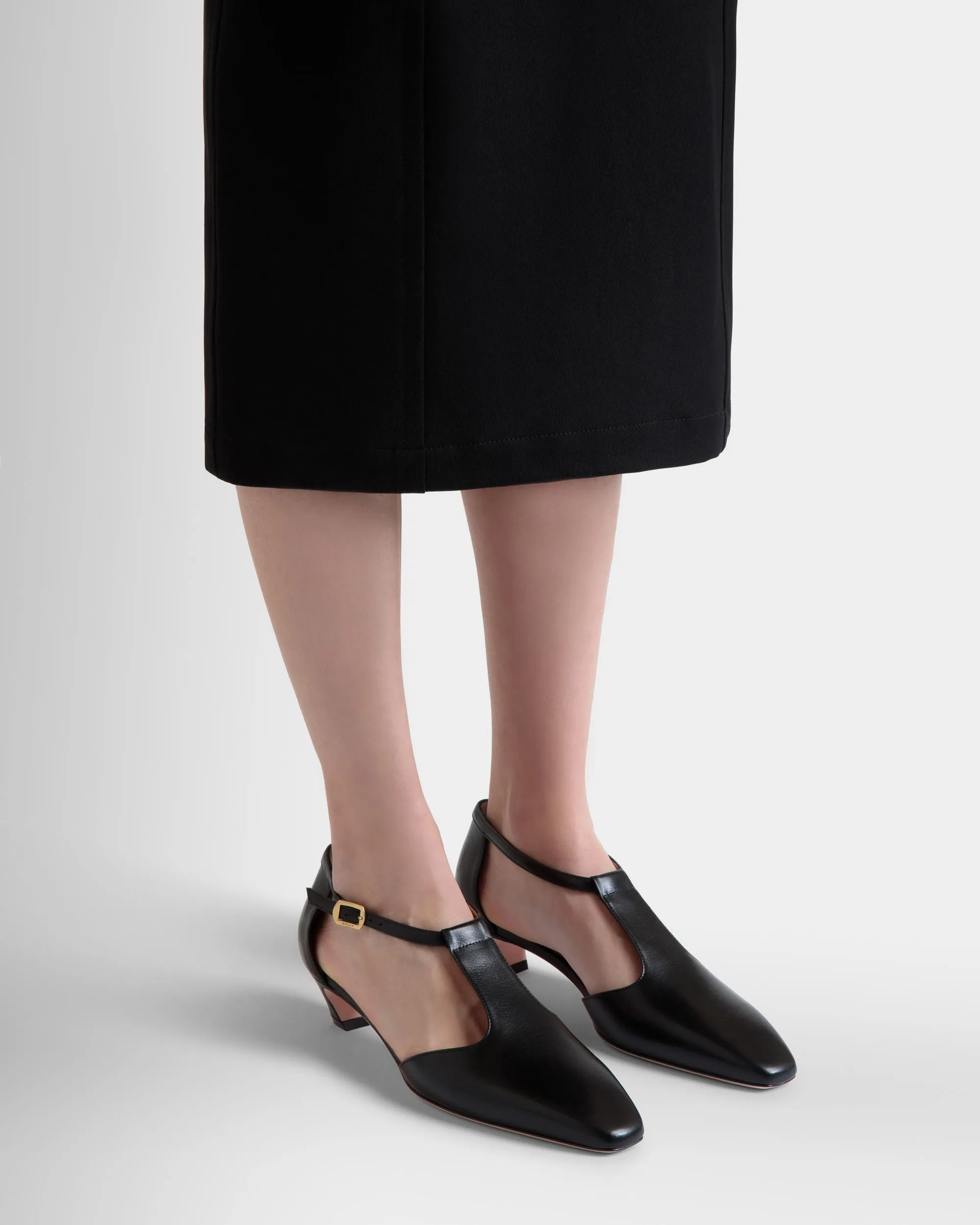Sylt Pump in Black Leather