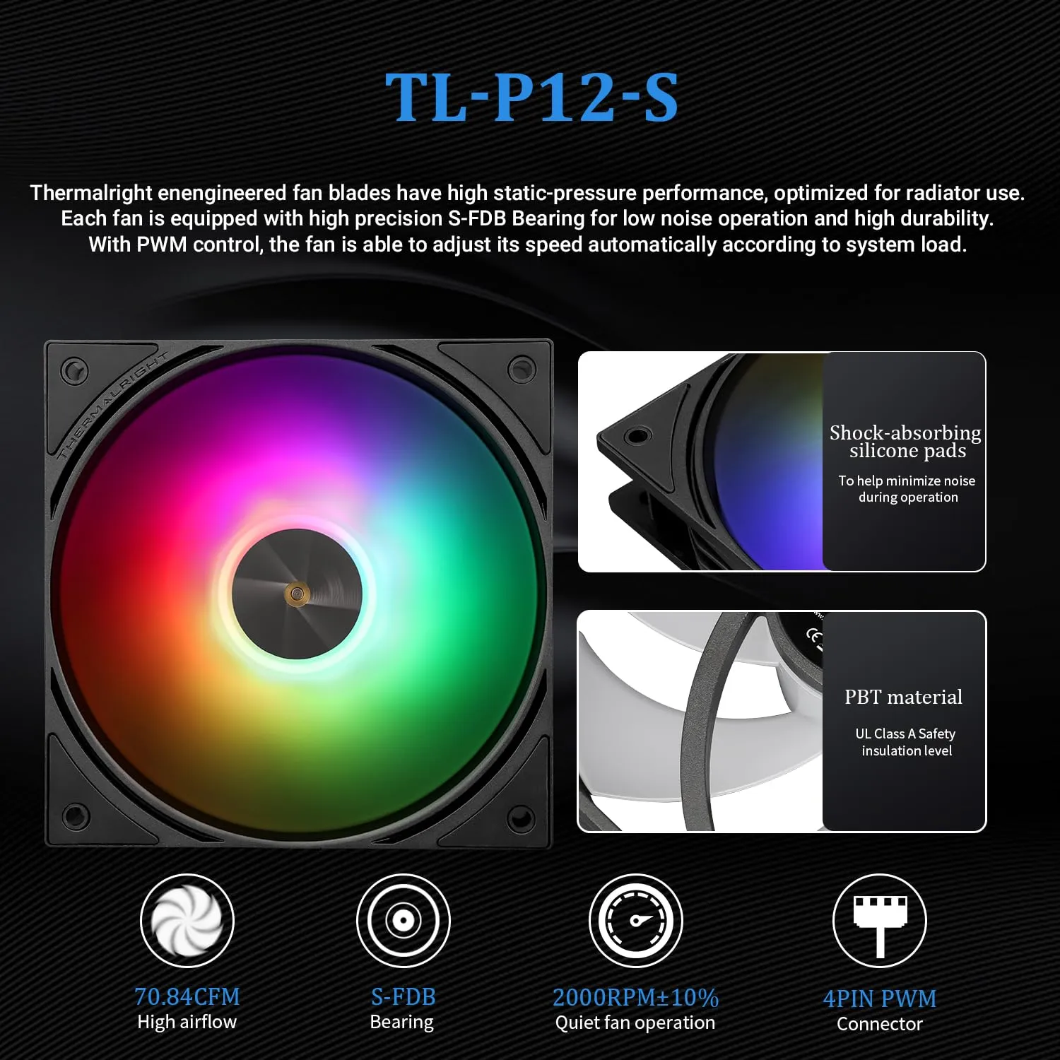 Thermalright FW240 Black ARGB CPU Water Cooler with 2 PWM Fans with 2000RPM,IPS LCD Screen with 320 * 240 Resolution,Liquid CPU Cooler with 2.4in LCD Display,PC Aio for AM5/Intel LGA1851/1700
