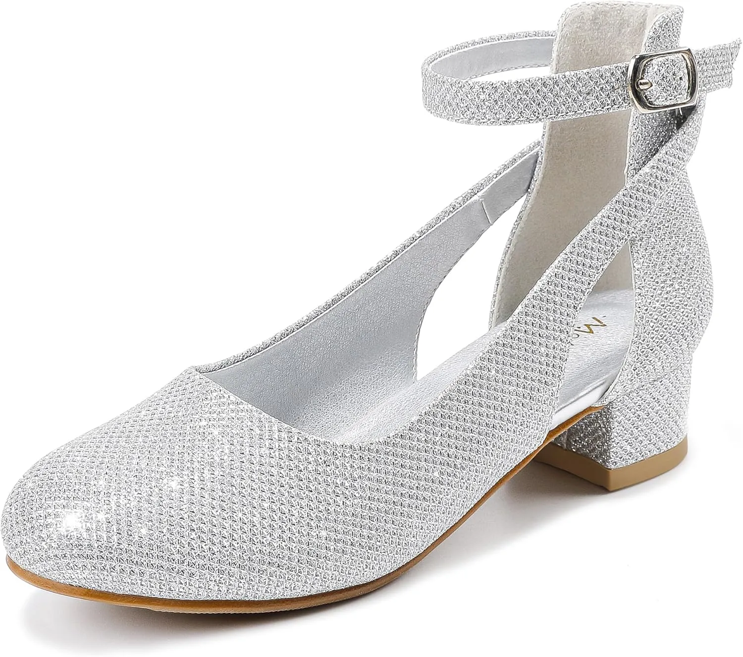 Toddler Girls Dress Shoes Flower Princess Shoes Girls Pump Low Heels Party Wedding for Little Big Kid