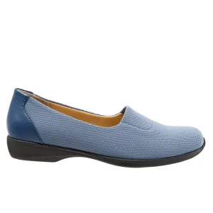 Trotters Jake T1464-433 Womens Blue Wide Mesh Slip On Loafer Flats Shoes