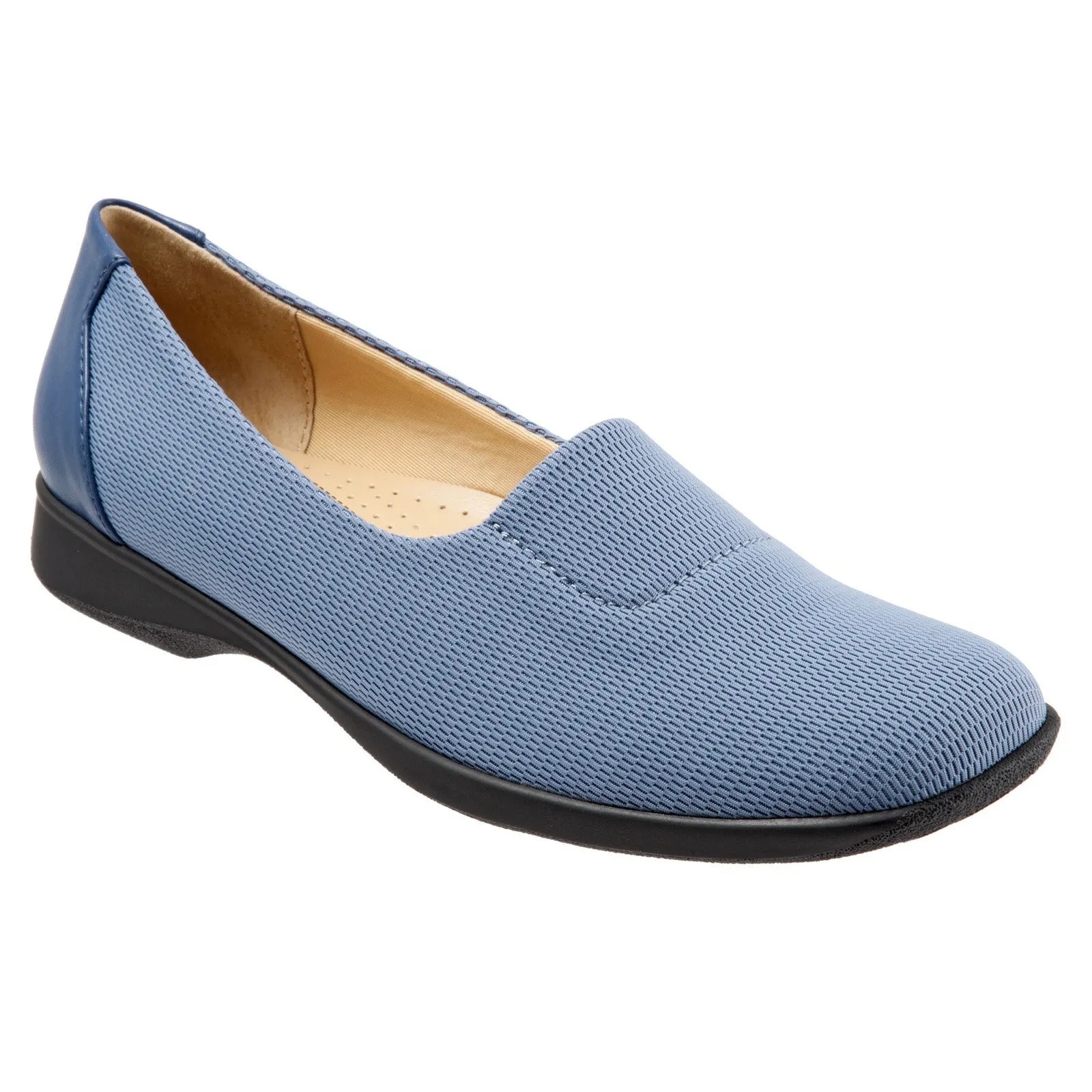 Trotters Jake T1464-433 Womens Blue Wide Mesh Slip On Loafer Flats Shoes