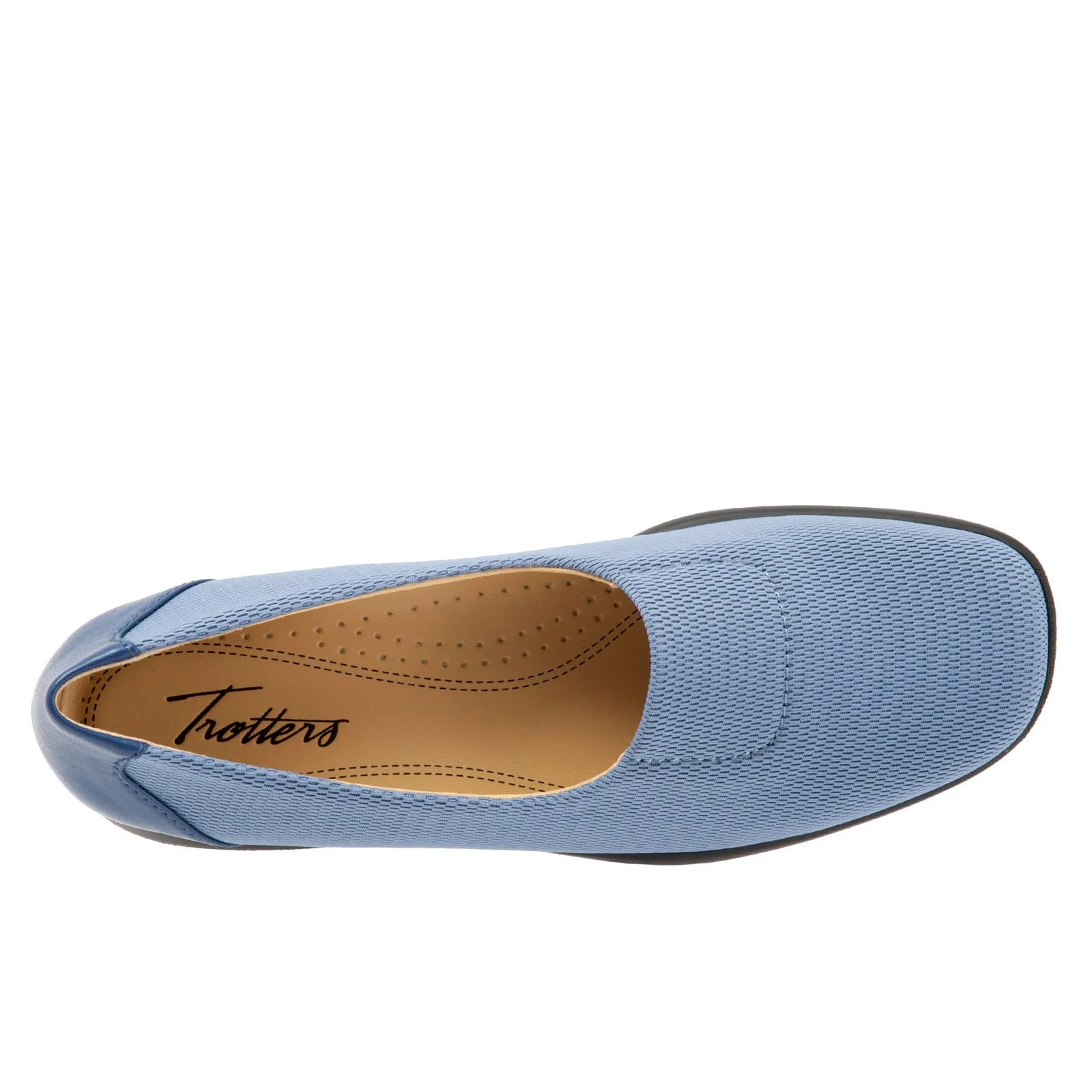 Trotters Jake T1464-433 Womens Blue Wide Mesh Slip On Loafer Flats Shoes