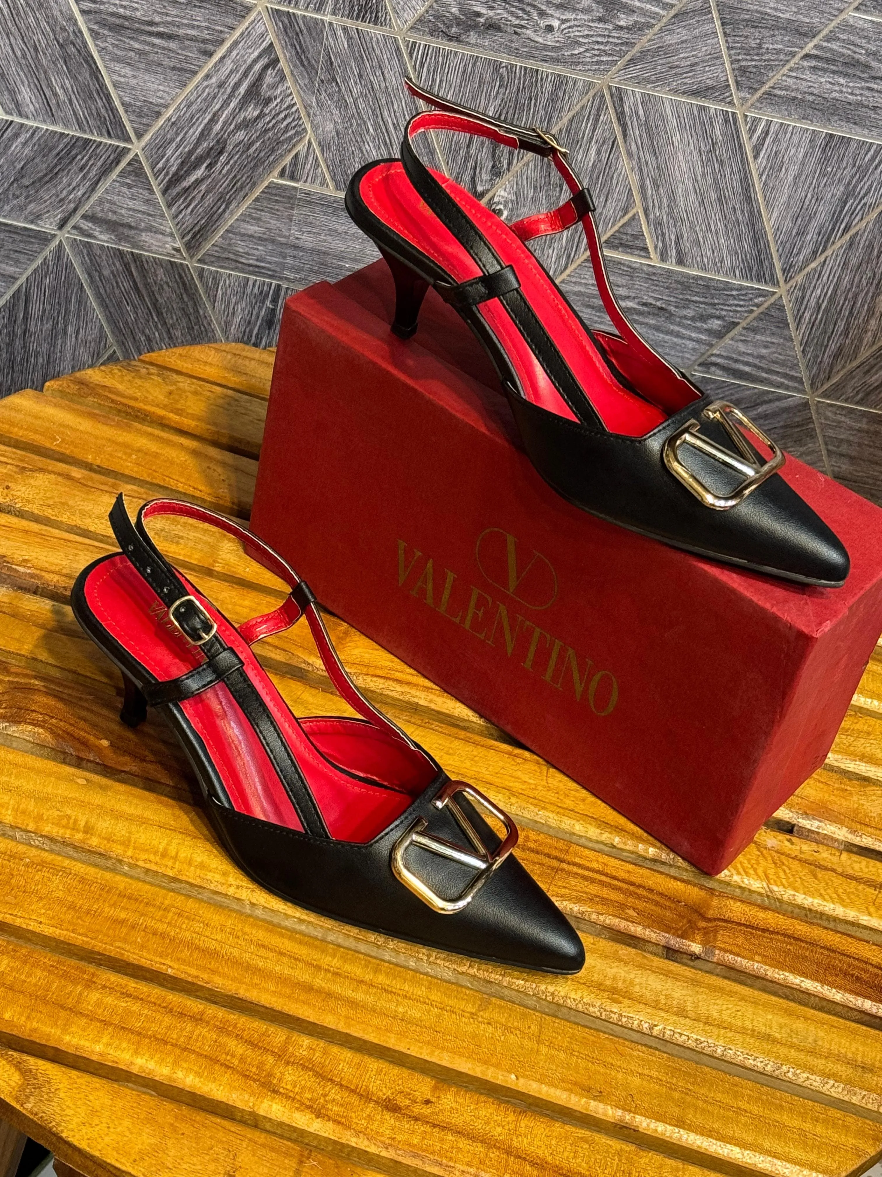 VALENTINO V-Logo Slingback Pump Heels