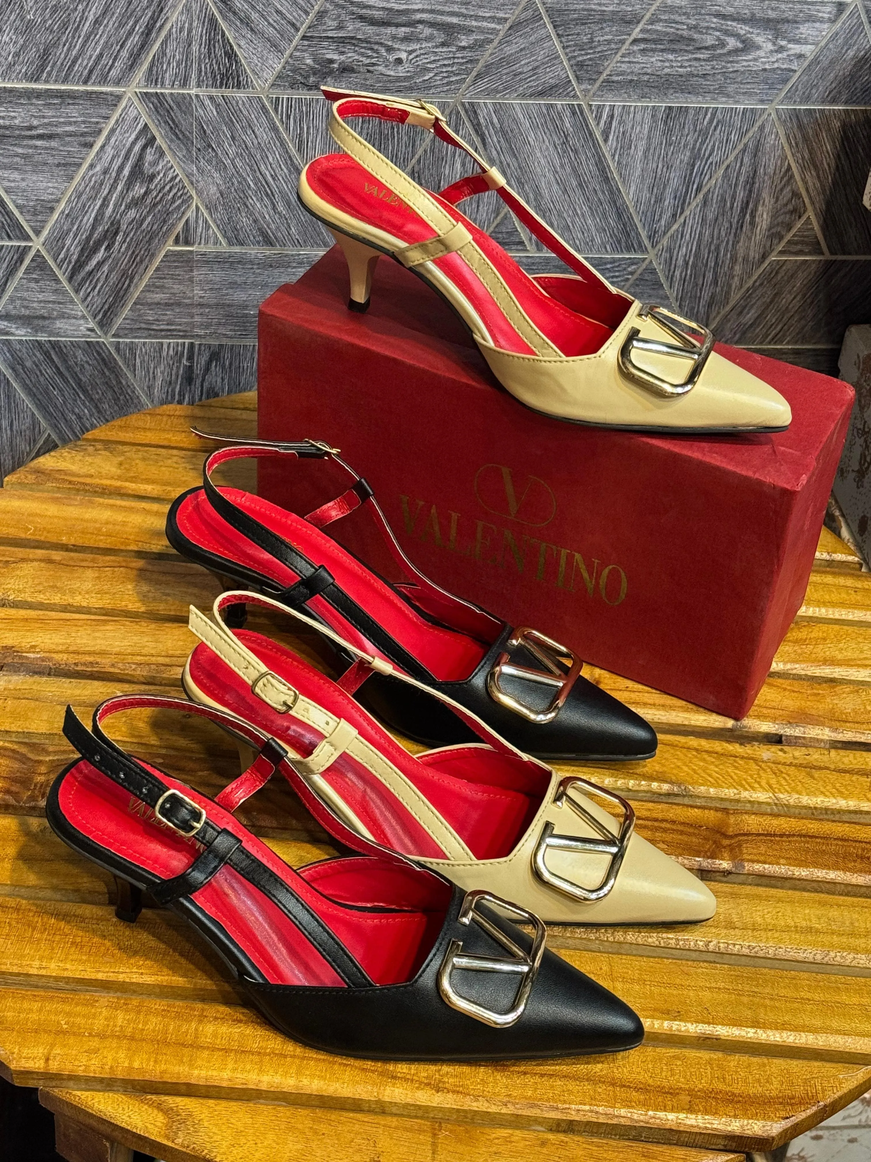 VALENTINO V-Logo Slingback Pump Heels