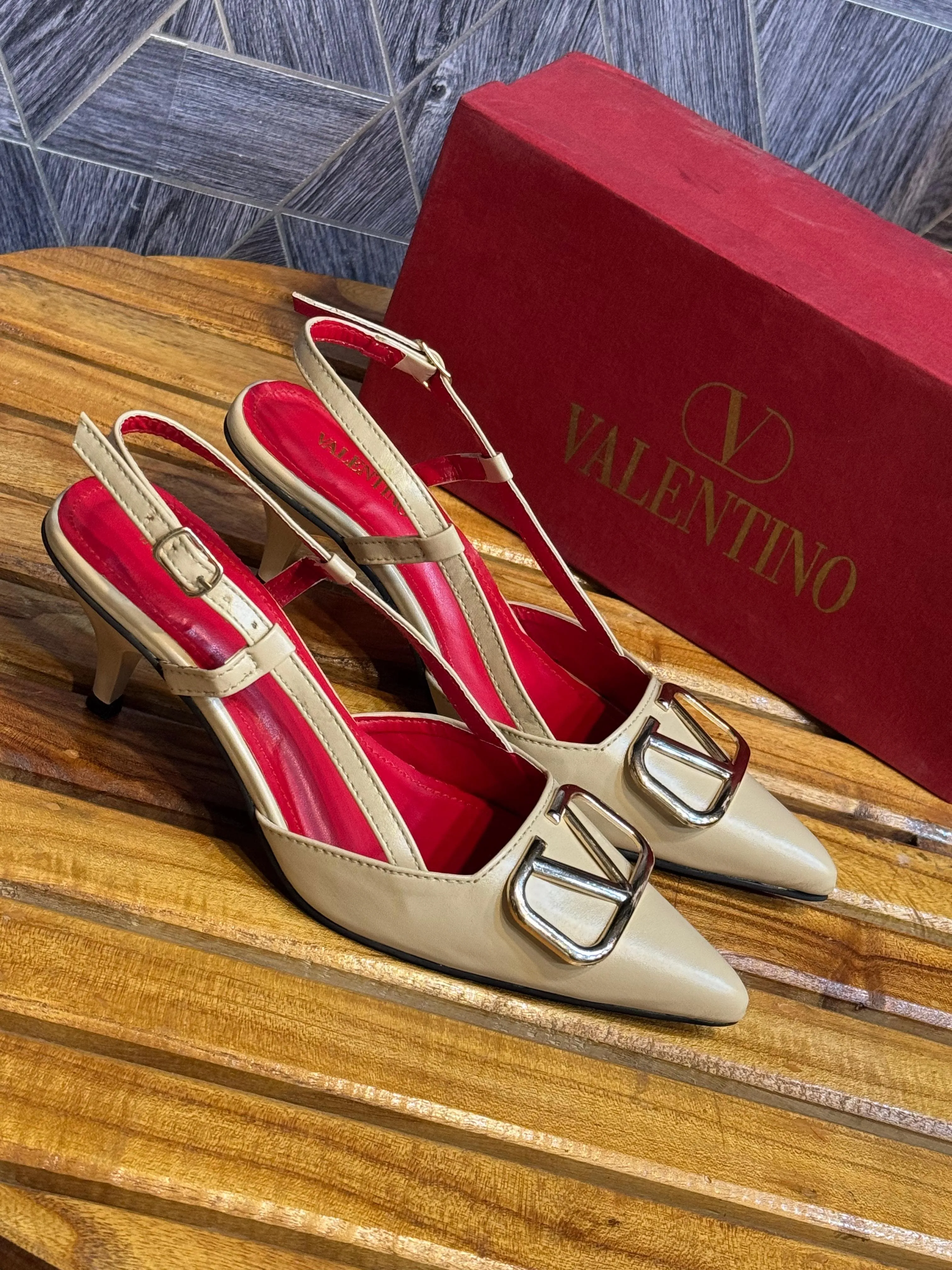 VALENTINO V-Logo Slingback Pump Heels