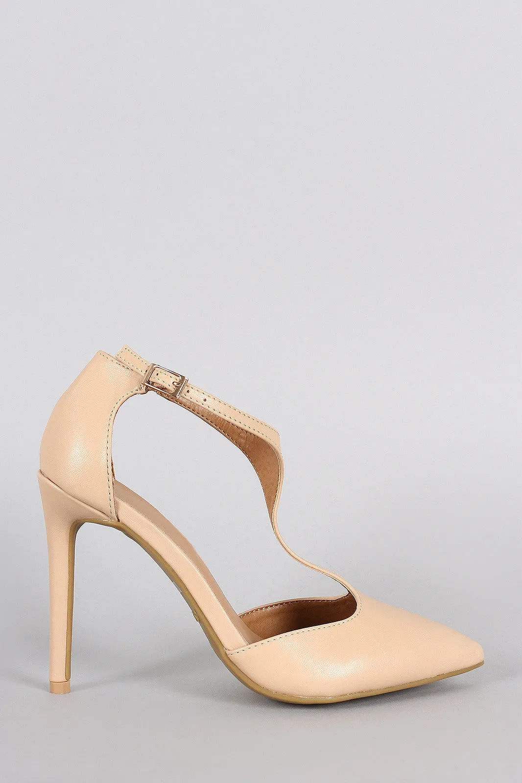 Vegan Pump Toe Leather Chic Secure payment options T-Strap Pointy