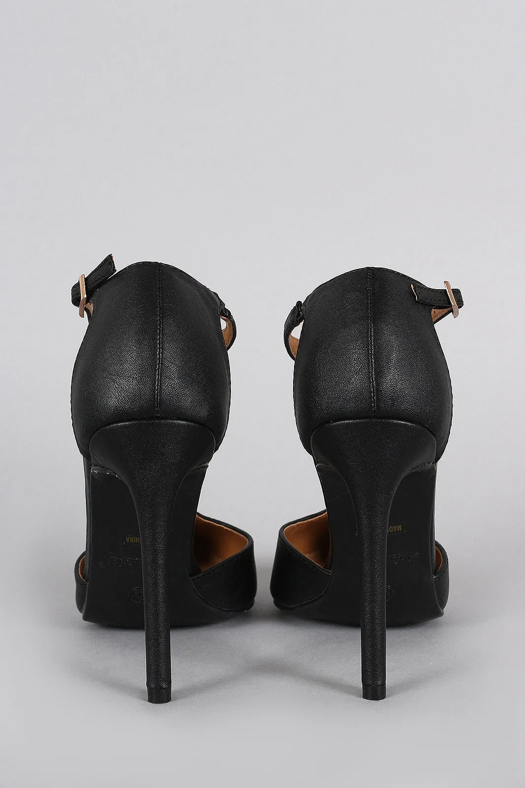 Vegan Pump Toe Leather Chic Secure payment options T-Strap Pointy