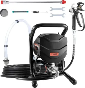 VEVOR Stand Airless Paint Sprayer, 650W High Efficiency Airless Sprayer, 3000PSI Electric Paint Sprayer Machine Extension Rod and Cleaning Kits for Interior and Exterior Furniture/Fence/Home/House