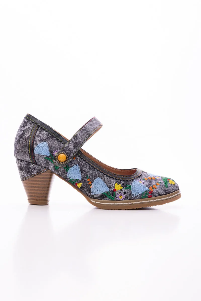 Vicconfy | GEORGINA FLORAL LEATHER PUMP