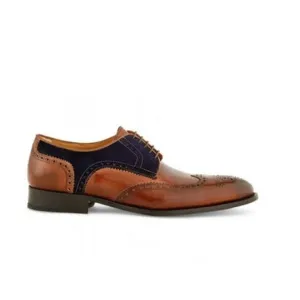Wingtip Derby Suede Upper Brown Leather Shoes