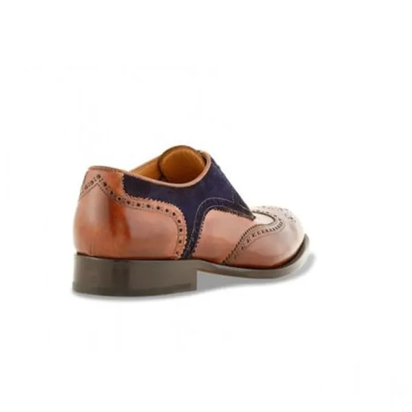 Wingtip Derby Suede Upper Brown Leather Shoes