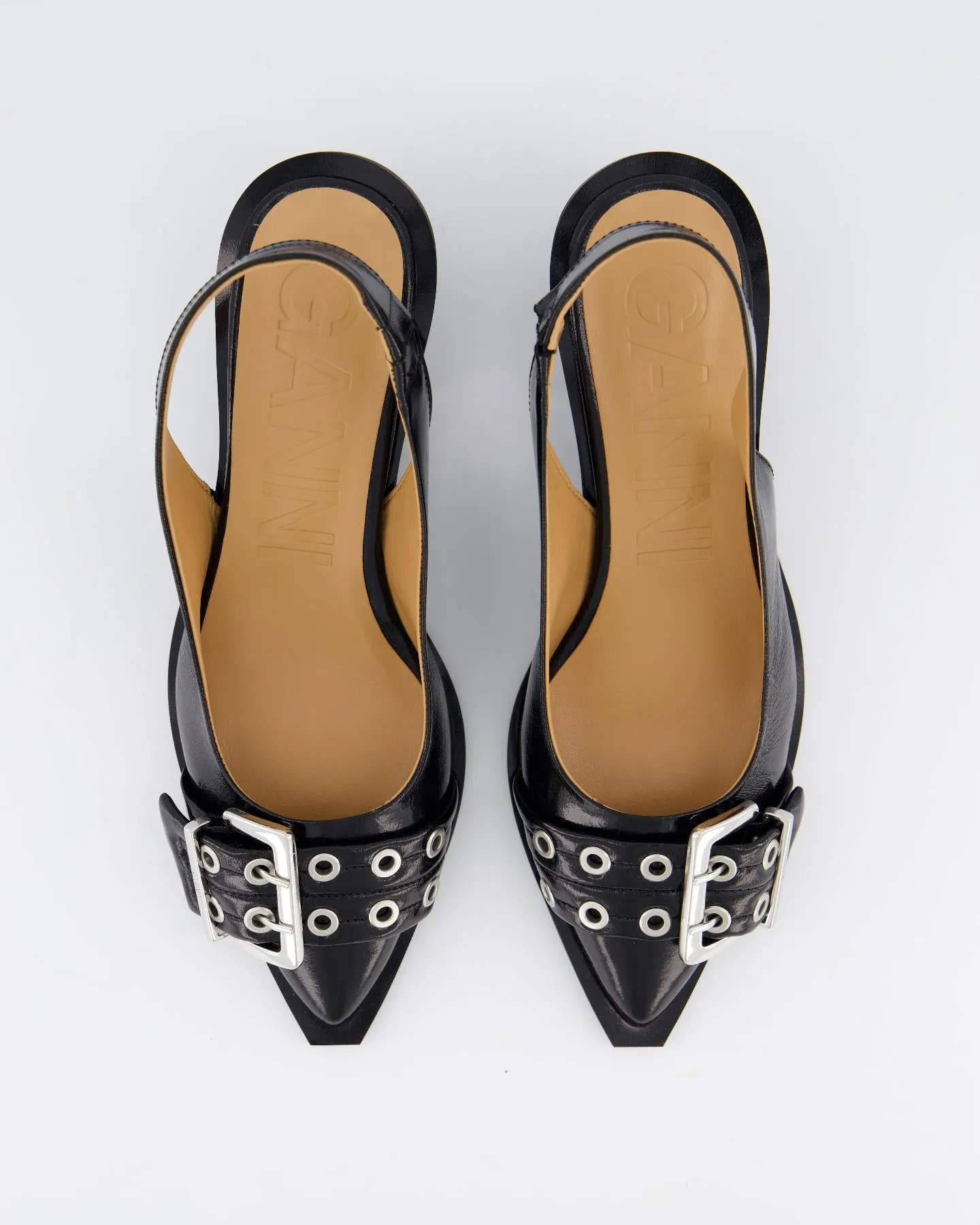Women Buckle Slingback Pump Black