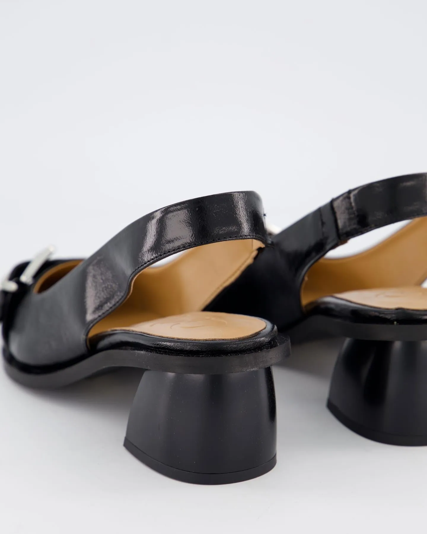 Women Buckle Slingback Pump Black