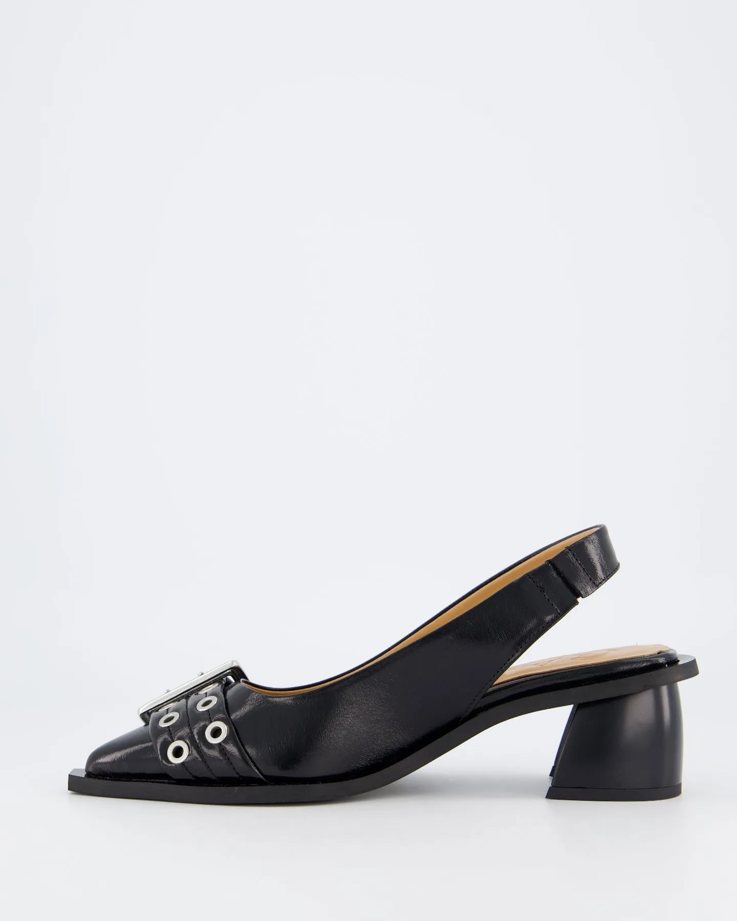 Women Buckle Slingback Pump Black