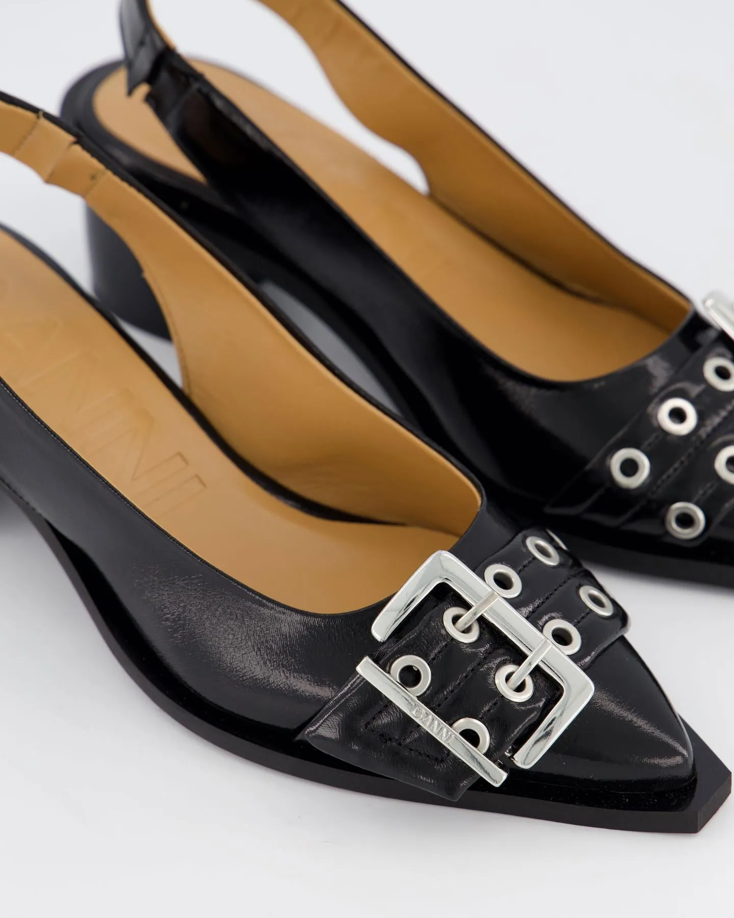 Women Buckle Slingback Pump Black