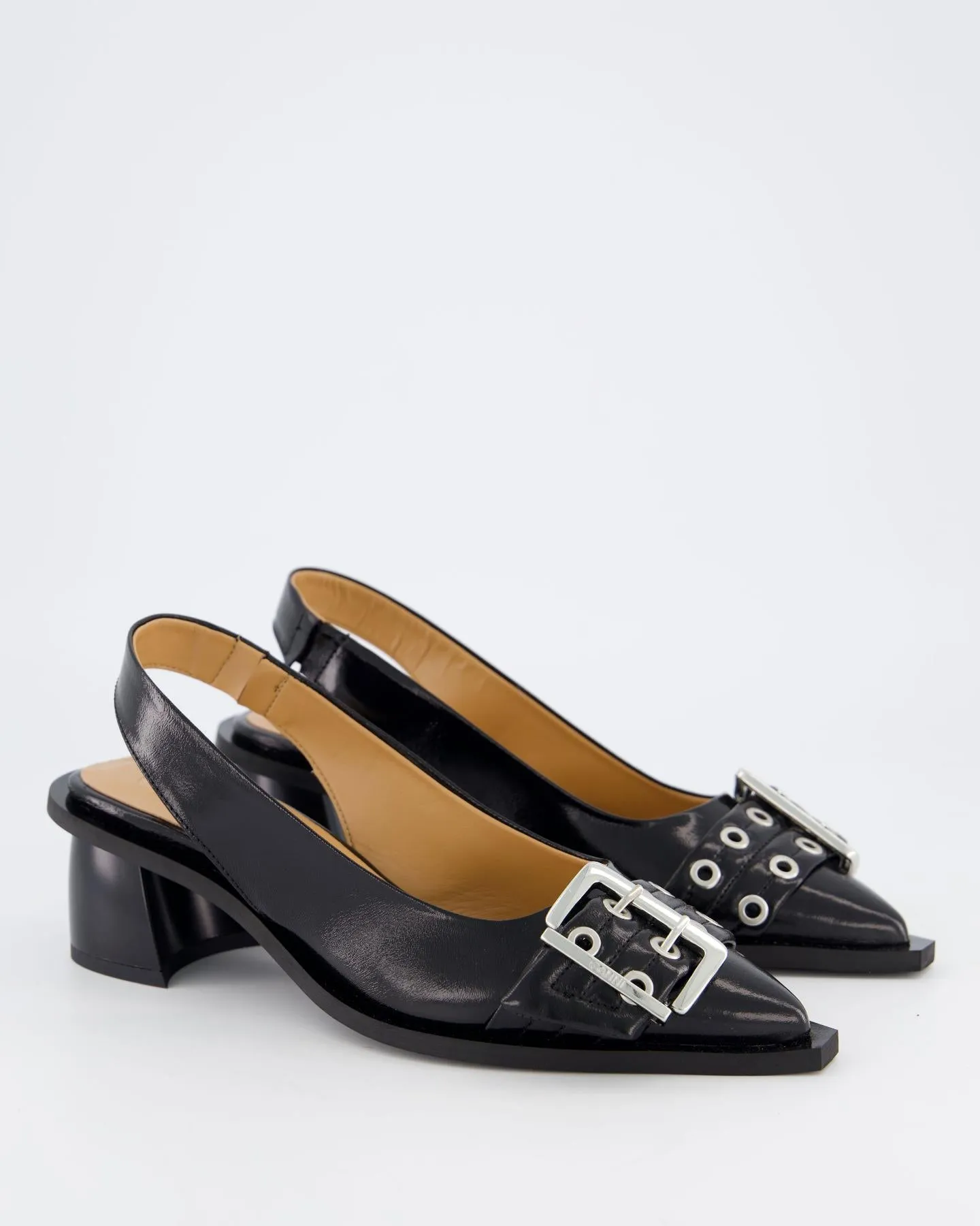 Women Buckle Slingback Pump Black