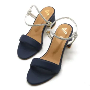 Women's Heel Sandal - Navy Blue