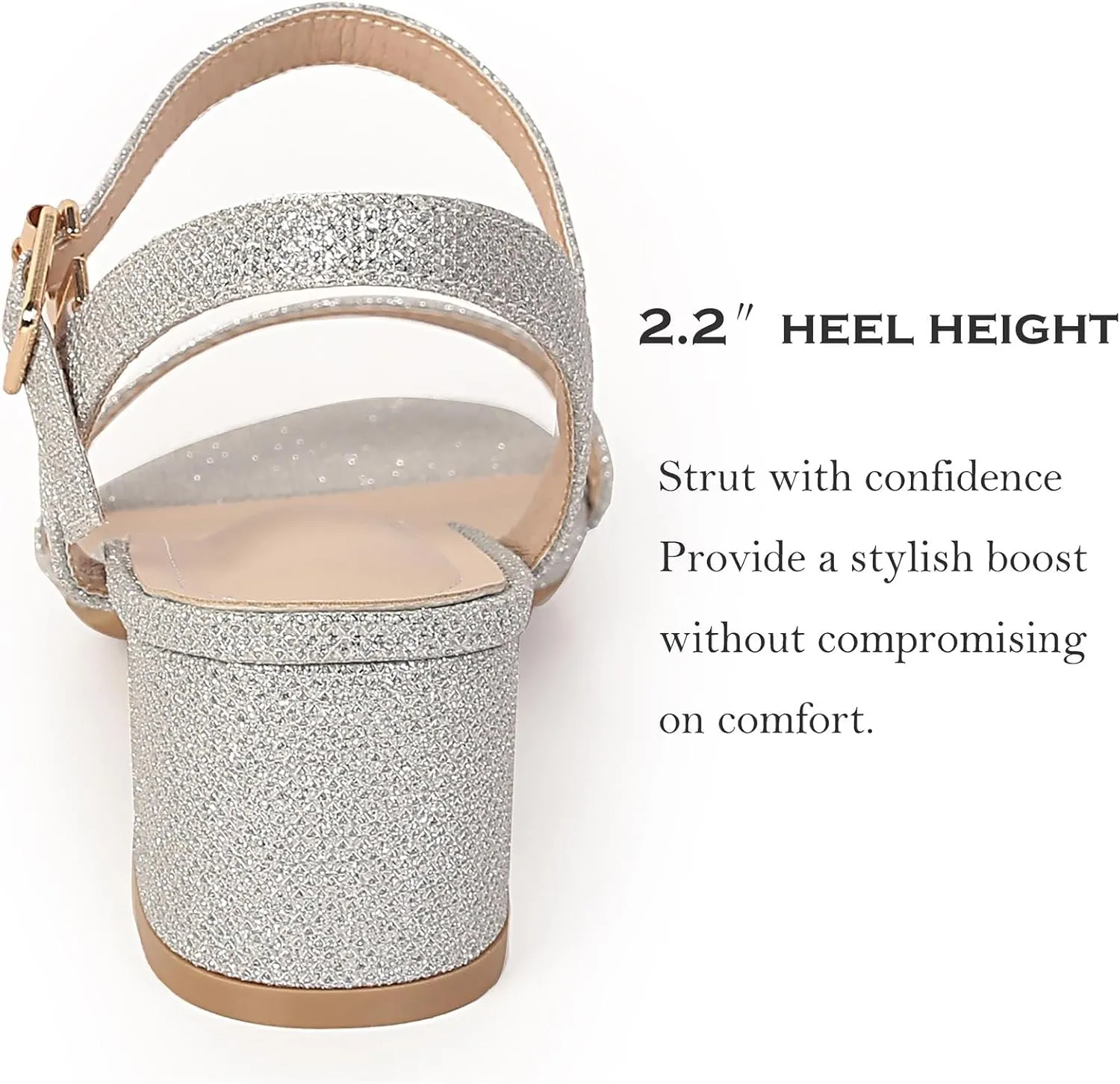 Women's Open Toe Ankle Strap Chunk Low Heel Pump Sandals for Wedding Party Prom Office Homecoming Dress Shoes for Wedding Party Prom Office Homecoming Dress Shoes
