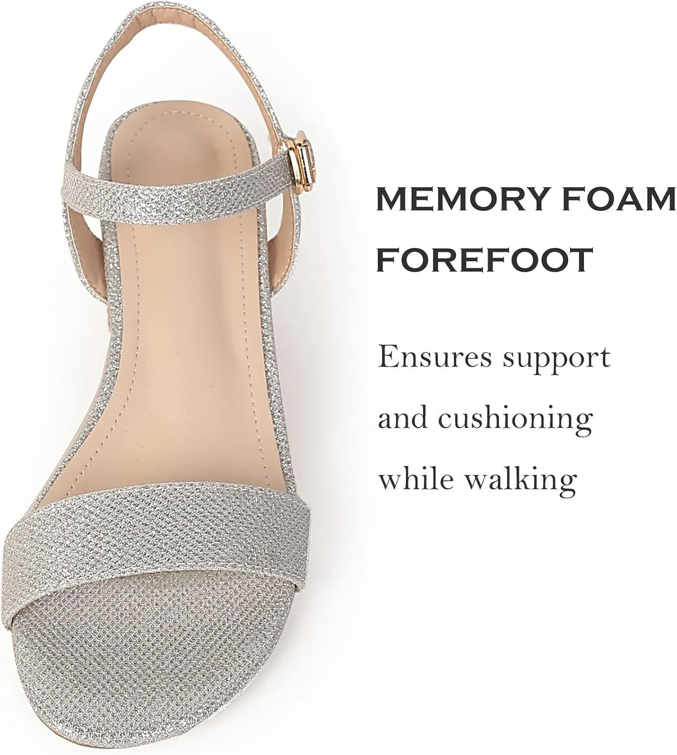 Women's Open Toe Ankle Strap Chunk Low Heel Pump Sandals for Wedding Party Prom Office Homecoming Dress Shoes for Wedding Party Prom Office Homecoming Dress Shoes