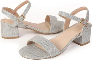 Women's Open Toe Ankle Strap Chunk Low Heel Pump Sandals for Wedding Party Prom Office Homecoming Dress Shoes for Wedding Party Prom Office Homecoming Dress Shoes