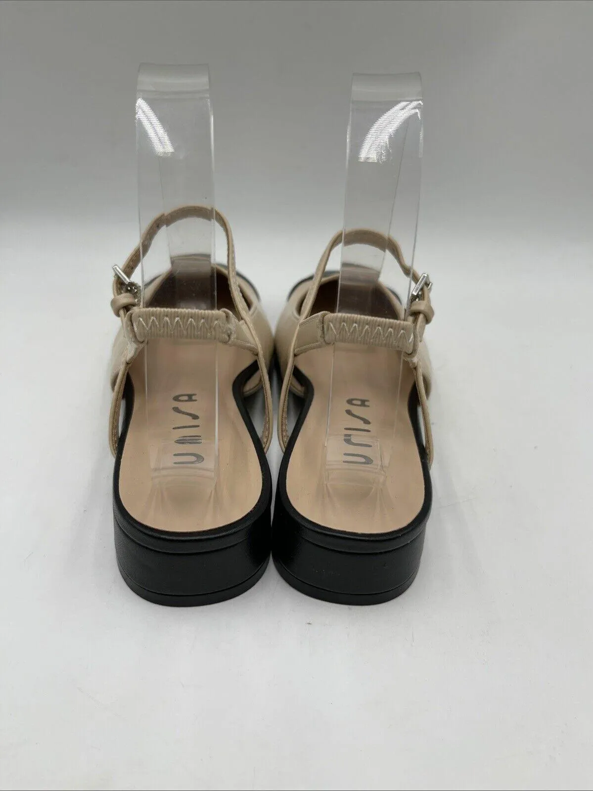 Women's Unisa Sadria Pumps Beige/Black Size 7.5M - Like New