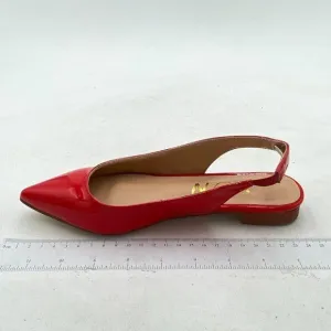 YDN Red Pointed Toe Slingback Low Heel Slide Sandals Comfortable Dress Pump