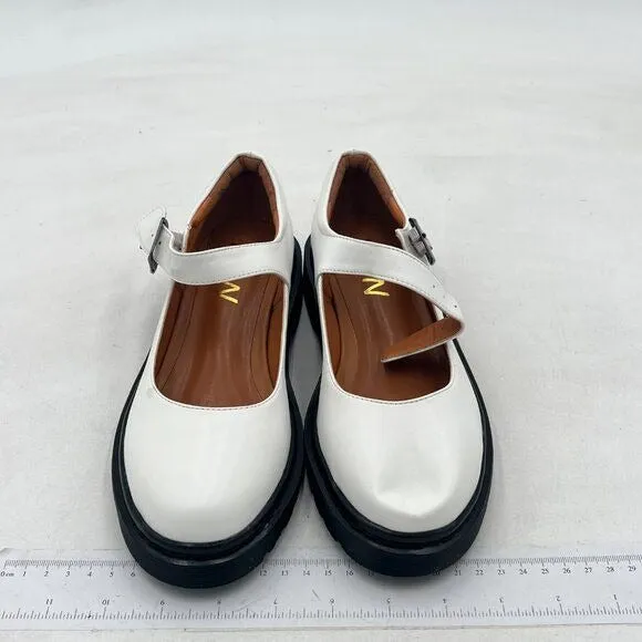 YDN Women Classic Round Closed Toe Mary Jane Flats Platform Adjustable Single