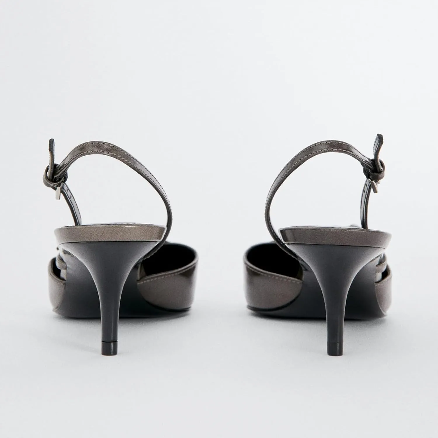 Yishaweiqi Slingback Kitten Heels for Women Buckle Strap Pointed Toe Dress Pumps Shoes Slip On Heeled Sandals
